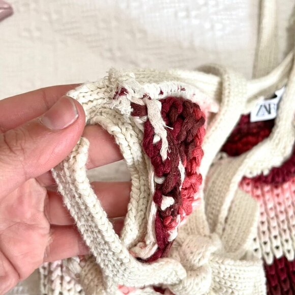 Zara Blogger Favorite Striped Knit Red Summer Maxi Dress Size M - Picture 6 of 11